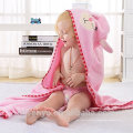 Baby Badetuch, 100% weiche Baumwolle Kaninchen Baby Kapuzenhandtuch Bambus Baby mit Kapuze Badetuch reines rosa Kaninchen Tiergesicht